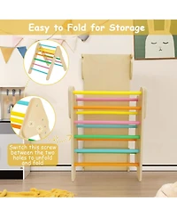 Costway 3-in-1 Kids Climber Set Toddler Wooden Play Arch with Sliding and Climbing Ramp