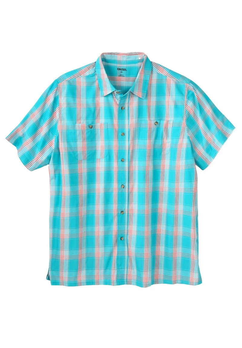KingSize Big & Tall Short-Sleeve Plaid Shirt