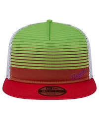 New Era Men's Red Los Angeles Dodgers Neon Horizon A-Frame Trucker 9FIFTY Snapback Hat