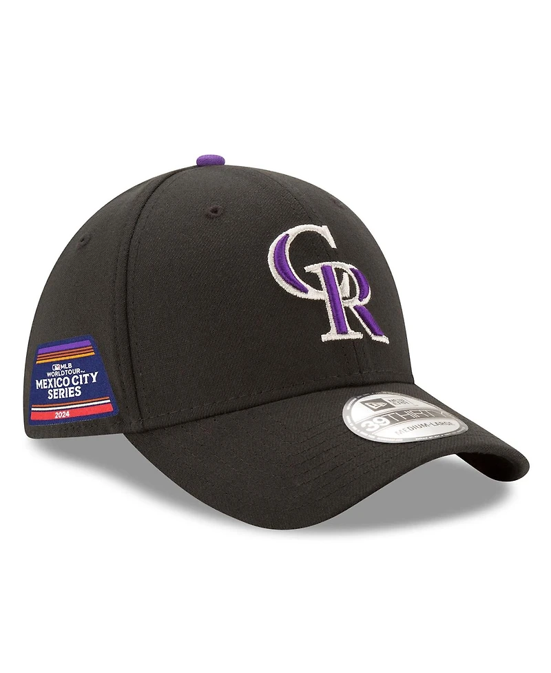 New Era Men's Black Colorado Rockies 2024 Mlb World Tour Mexico City Series 39THIRTY Flex Hat