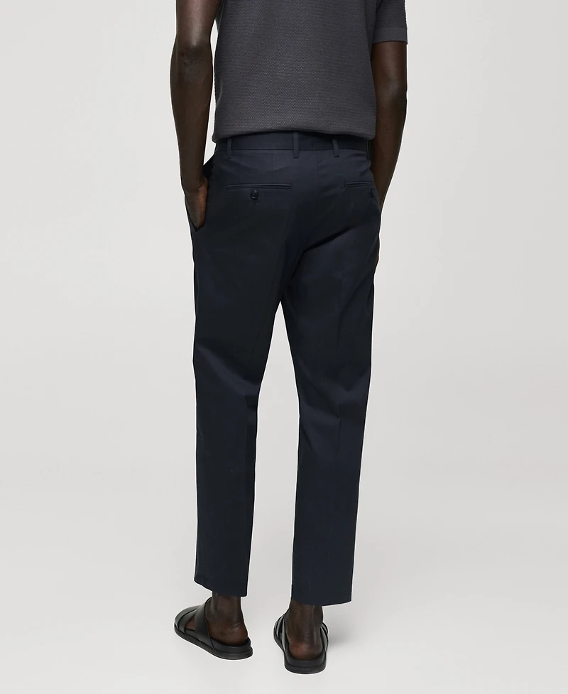Mango Men's Slim-Fit Cotton Pleated Pants