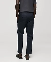 Mango Men's Slim-Fit Cotton Pleated Pants