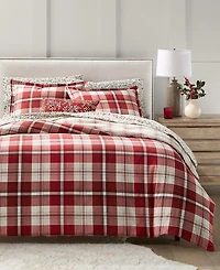 Charter Club Crimson Plaid Flannel 3-Pc. Comforter Set, Full/Queen, Macy's Exclusive