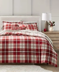 Charter Club Crimson Plaid Flannel Duvet Cover Sets Macys Exclusive