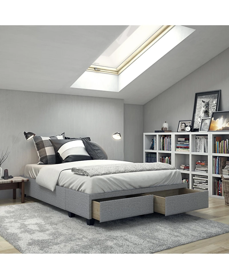 Boyd Sleep Modena Upholstered Platform Bed Frame with Storage Drawers