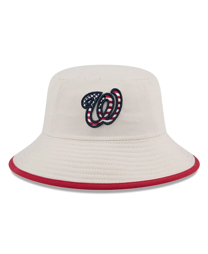 New Era Men's Khaki Washington Nationals 2024 Fourth of July Bucket Hat