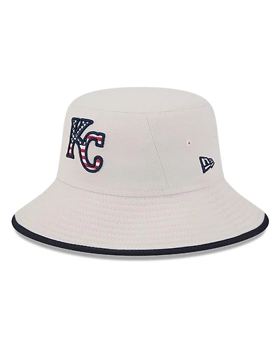 New Era Men's Khaki Kansas City Royals 2024 Fourth of July Bucket Hat