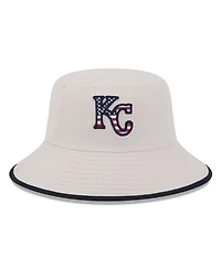 New Era Men's Khaki Kansas City Royals 2024 Fourth of July Bucket Hat