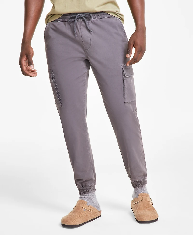 Sun + Stone Men's Garment-Dyed Cargo Jogger Pants
