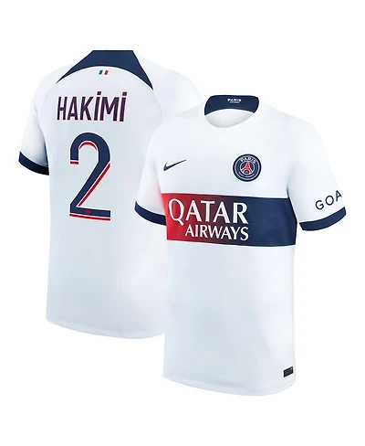 Nike Men's Achraf Hakimi White Paris Saint-Germain 2023/24 Away Stadium Replica Player Jersey