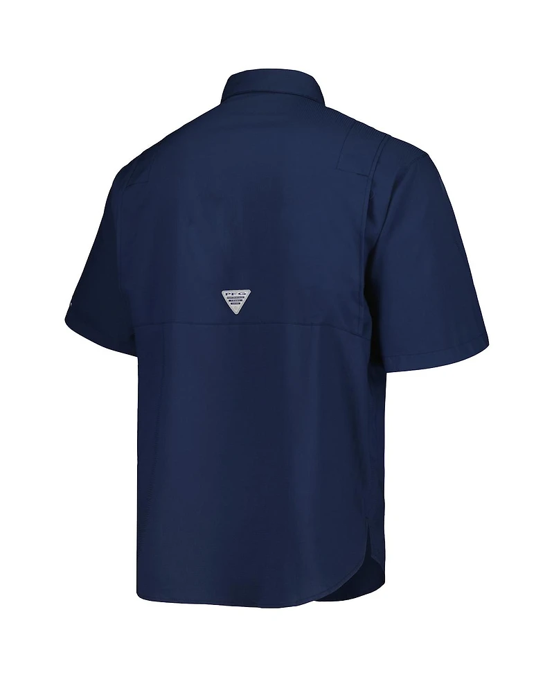 Columbia Men's Navy Tampa Bay Rays Tamiami Omni-Shade Button-Down Shirt