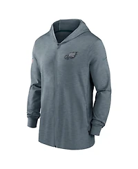 Nike Men's Heather Gray Philadelphia Eagles Sideline Team Pop Full-Zip Hoodie Jacket