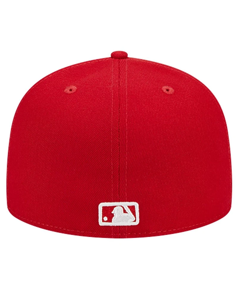New Era Men's Red Atlanta Braves Logo 59FIFTY Fitted Hat