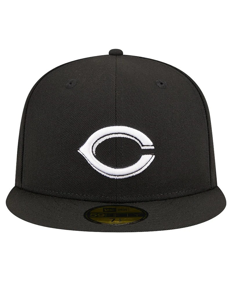 New Era Men's Black Cincinnati Reds Logo 59FIFTY Fitted Hat