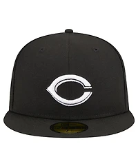 New Era Men's Black Cincinnati Reds Logo 59FIFTY Fitted Hat