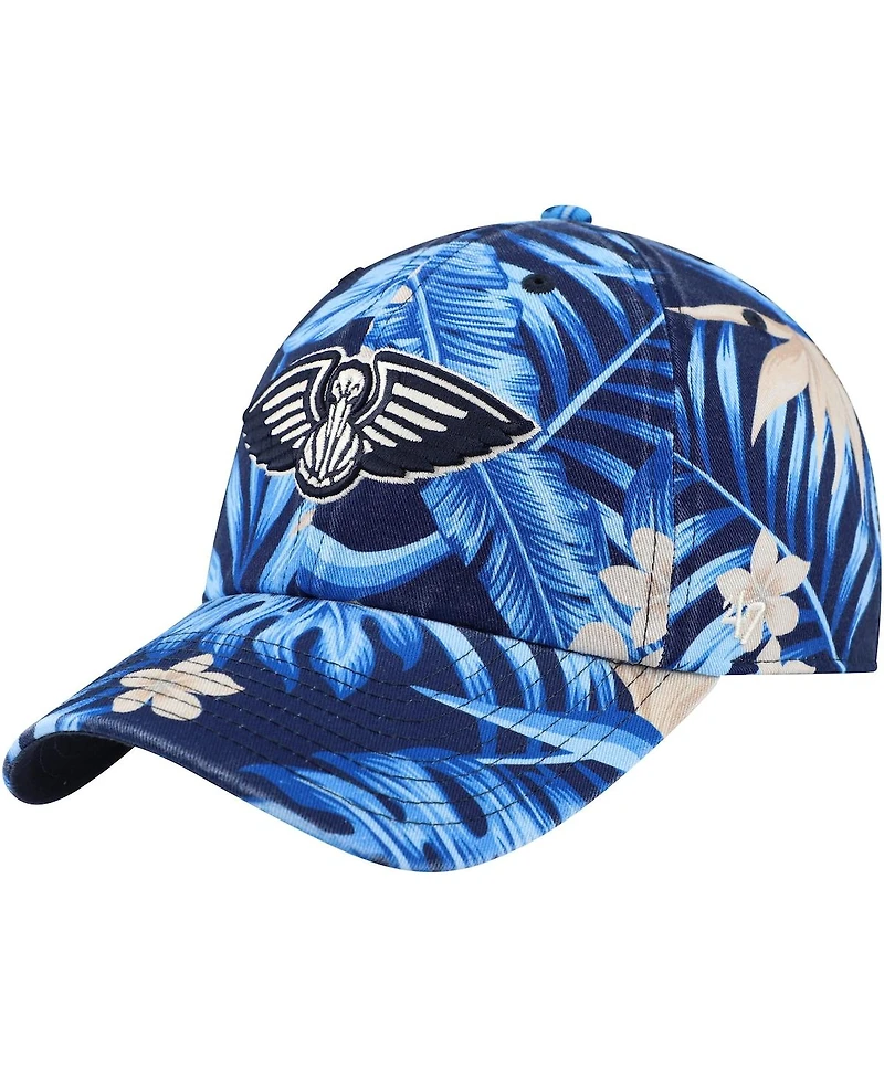 '47 Brand Men's Navy New Orleans Pelicans Tropicalia Floral Clean Up Adjustable Hat