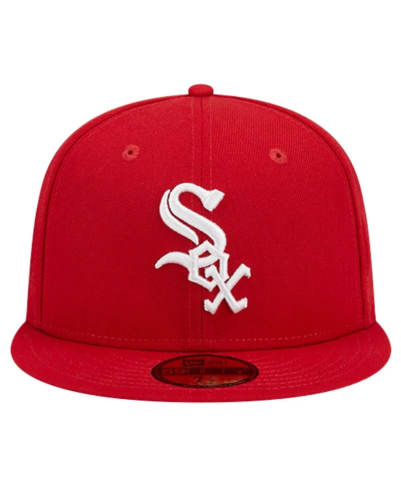 New Era Men's Red Chicago White Sox Logo 59FIFTY Fitted Hat