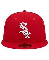New Era Men's Red Chicago White Sox Logo 59FIFTY Fitted Hat