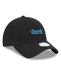 New Era Women's Black Charlotte Fc Throwback 9TWENTY Adjustable Hat