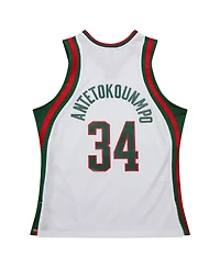Mitchell & Ness Men's Giannis Antetokounmpo White Milwaukee Bucks 2013/14 Hardwood Classics Swingman Jersey