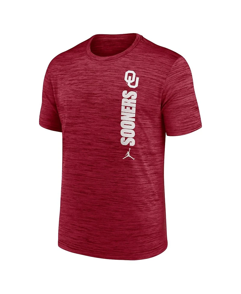 Jordan Men's Crimson Oklahoma Sooners 2024 Sideline Velocity Performance T-Shirt