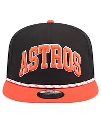 New Era Men's Black Houston Astros Throwback Mesh back Golfer Hat