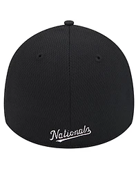 New Era Men's Black Washington Nationals Active Dash Mark 39THIRTY Flex Hat