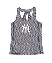 New Era Women's Navy York Yankees Space Dye Keyhole Back Tank Top