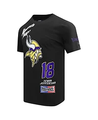 Pro Standard Men's Justin Jefferson Black Minnesota Vikings Fast Lane Name Number Player T-Shirt