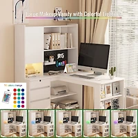 Streamdale L-Shaped Space-Saving Desk with Charging Station