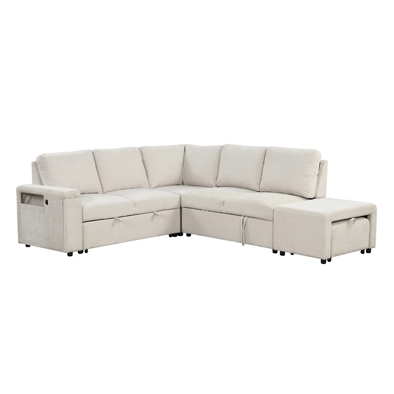 Streamdale Furniture Plush and Practical Expansive 6-Seat L-Shaped Sofa with Storage & Charging