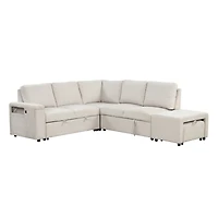 Streamdale Furniture Plush and Practical Expansive 6-Seat L-Shaped Sofa with Storage & Charging