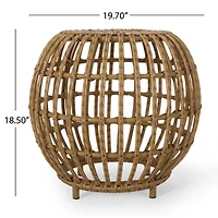 Streamdale Handcrafted Faux Rattan Woven Side Table with Boho Style
