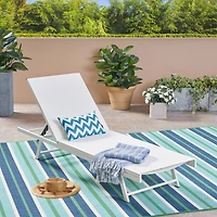 Streamdale White Mesh Chaise Lounge for Outdoor Relaxation and Sunbathing
