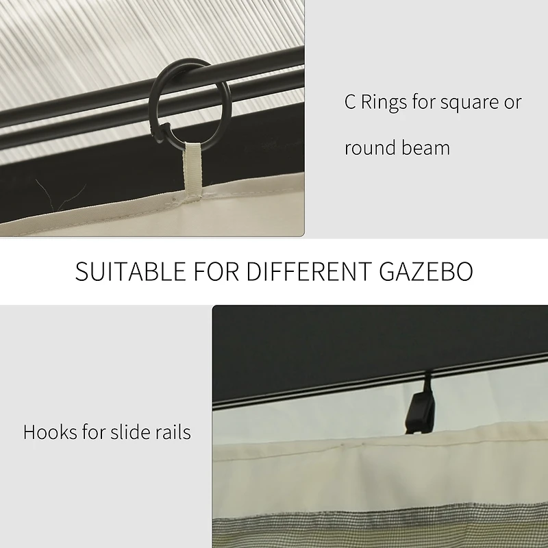 Premium Outdoor Gazebo Replacement Curtains Privacy, Shade, Buzz-Free Zone