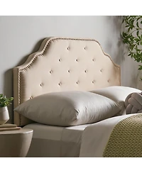 Simplie Fun Contemporary Button-Tufted Upholstered Headboard with Nailhead Accents