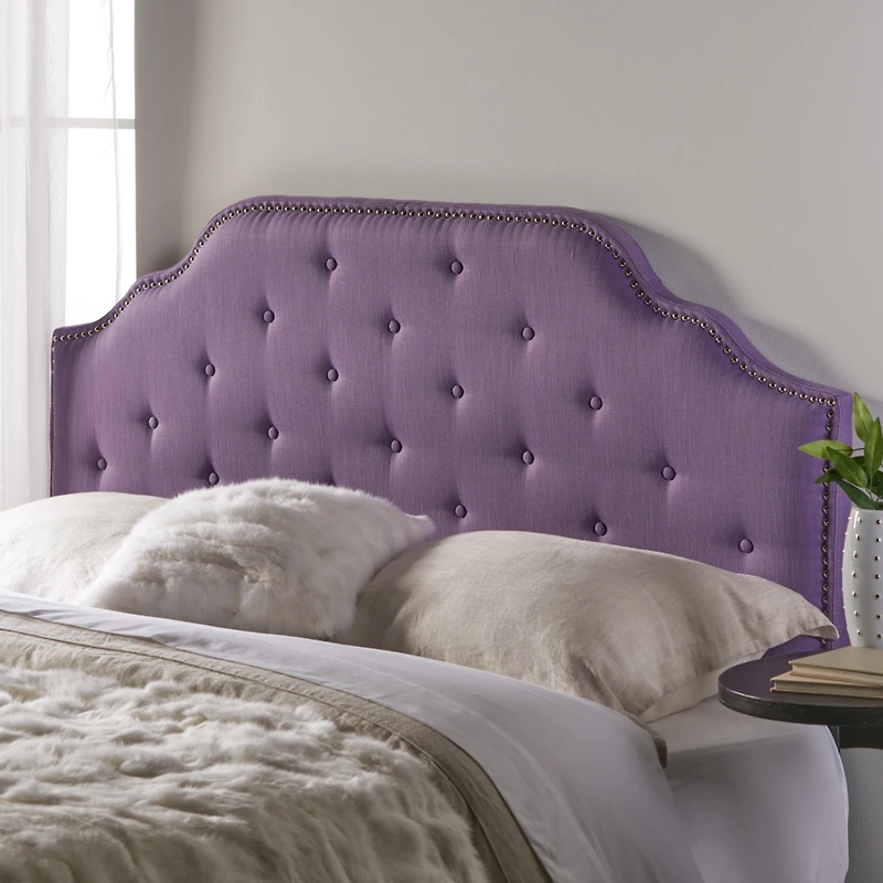 Simplie Fun Contemporary Button-Tufted Upholstered Headboard with Nailhead Accents
