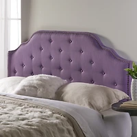Simplie Fun Contemporary Button-Tufted Upholstered Headboard with Nailhead Accents