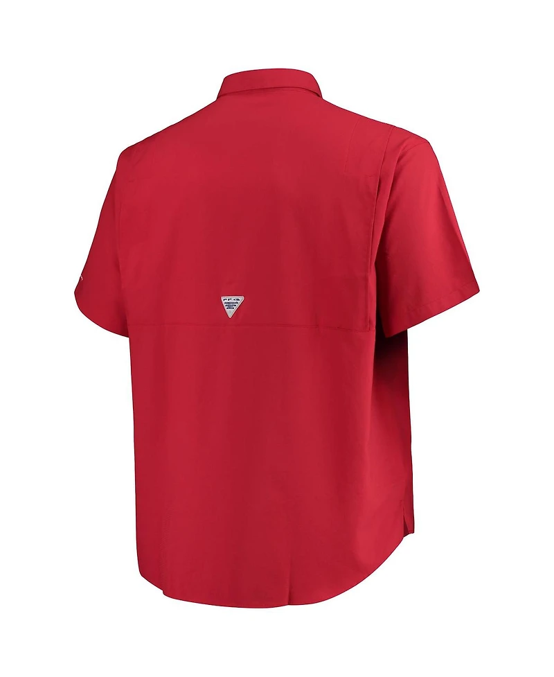 Columbia Men's Crimson Oklahoma Sooners Big Tall Tamiami Omni-Shade Button-Down Shirt