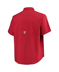 Columbia Men's Crimson Oklahoma Sooners Big Tall Tamiami Omni-Shade Button-Down Shirt