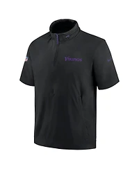 Nike Men's Black Minnesota Vikings 2024 Sideline Coach Short Sleeve Half-Zip Hoodie Jacket
