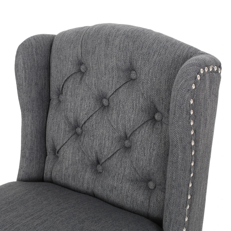Streamdale Sophisticated Upholstered Button-Tufted Wingback Barstools
