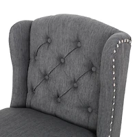 Streamdale Sophisticated Upholstered Button-Tufted Wingback Barstools