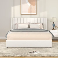 Streamdale Andover Mills Queen Boucle Platform Bed with Storage