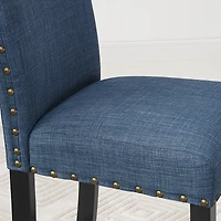 Streamdale Furniture Fabric Dining Chairs with Nailhead Trim, Set of 2, Blue