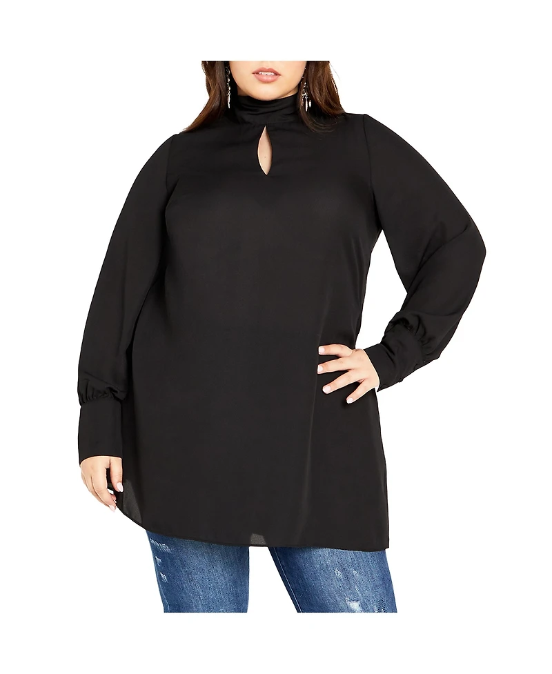 Plus Neck Tie Tunic