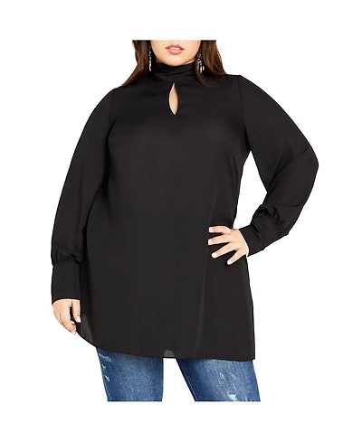 Plus Neck Tie Tunic