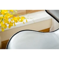 Streamdale Furniture Upholstery Airlift Adjustable Swivel Barstool with Chrome Base, Set of 2, Silver