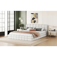 Streamdale Queen Upholstered Platform Bed, White