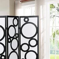 Streamdale Arvada 4-Panel Wood Room Divider with Circle Pattern